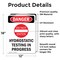 Signmission Hydrostatic Testing Danger Sign, Vinyl Decal, 12in W x 18in L, 2PK OS-2PACK-DS-D-1218-V-2559 - alternate 2